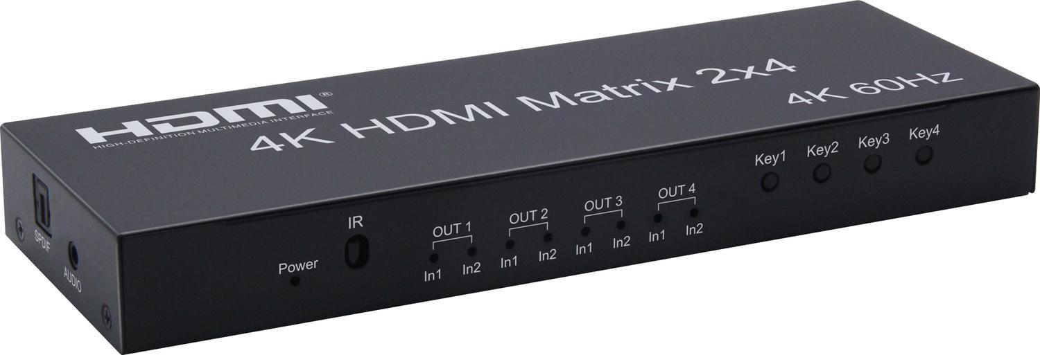 NÖRDIC HDMI Switch 2 til 4 med Audio Extractor, 4Kx2K i 60Hz, HDCP 2.2