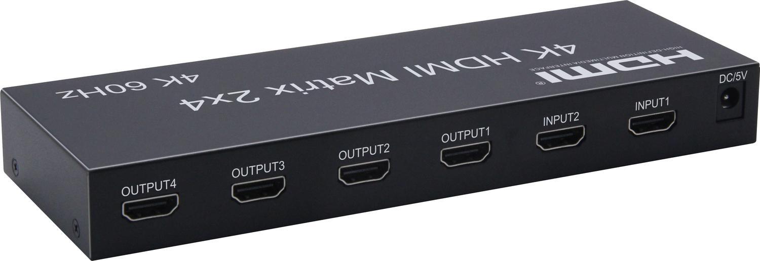 NÖRDIC HDMI Switch 2 til 4 med Audio Extractor, 4Kx2K i 60Hz, HDCP 2.2