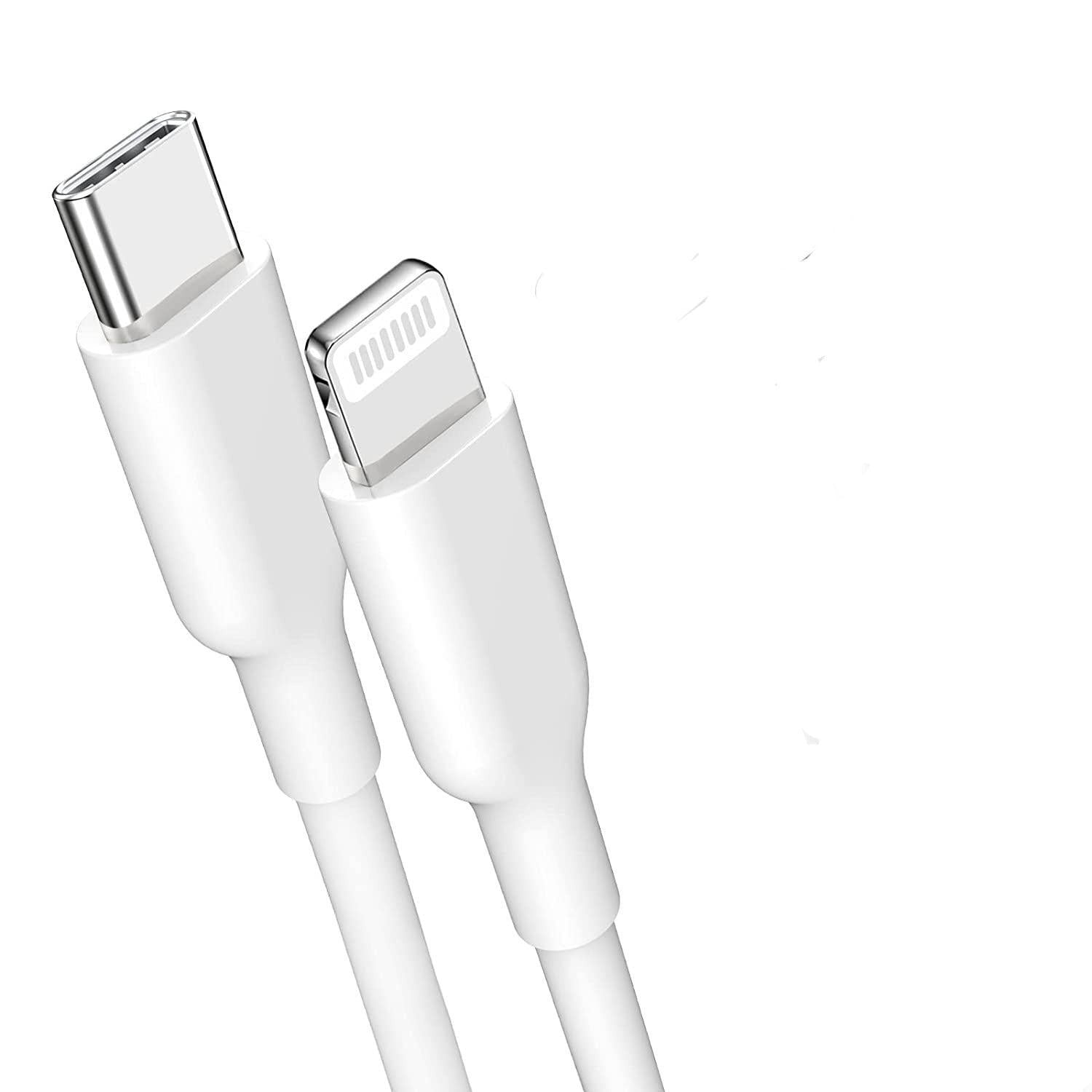 NÖRDIC MFI-sertifisert Lightning til USB C-kabel til iPhone, iPad og iPod White 1M