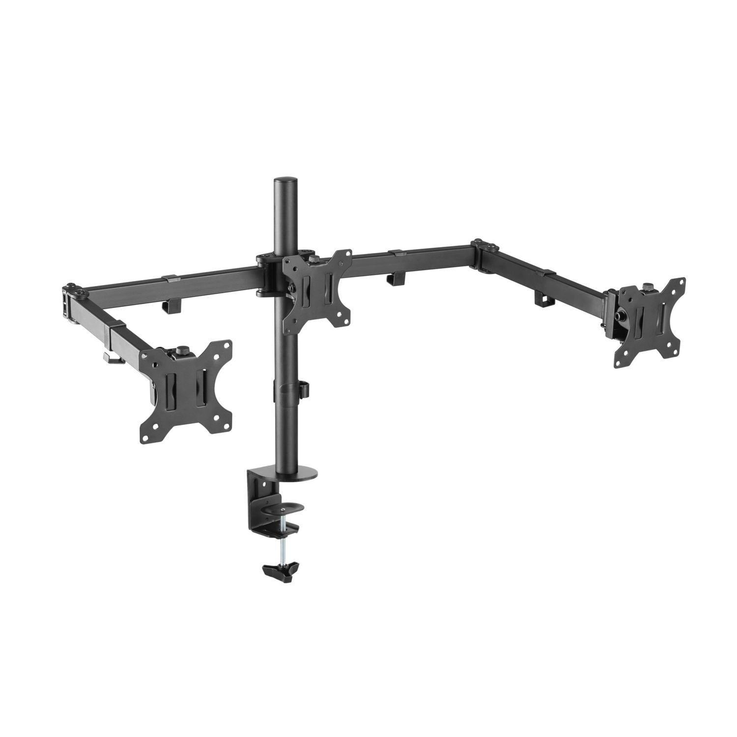 NÖRDIC Monitorarm Table Bracket for tripper skjermer 13-27 tommer i stål, vippbar, roterbar og roterbar, svart, skjermbrakett