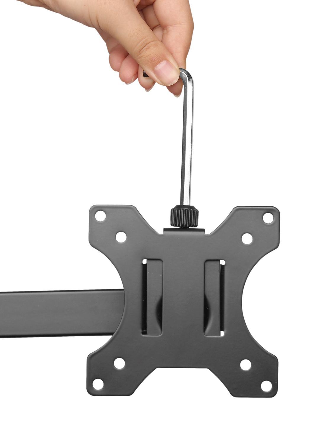 NÖRDIC Monitorarm Table Bracket for tripper skjermer 13-27 tommer i stål, vippbar, roterbar og roterbar, svart, skjermbrakett