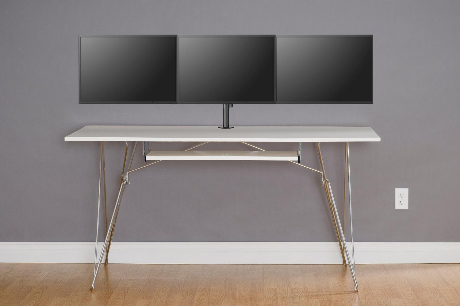 NÖRDIC Monitorarm Table Bracket for tripper skjermer 13-27 tommer i stål, vippbar, roterbar og roterbar, svart, skjermbrakett