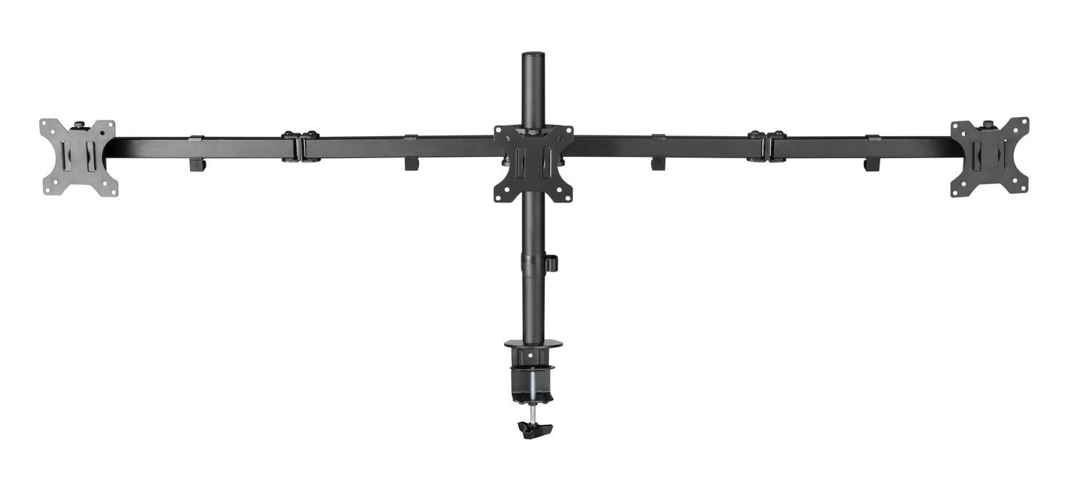 NÖRDIC Monitorarm Table Bracket for tripper skjermer 13-27 tommer i stål, vippbar, roterbar og roterbar, svart, skjermbrakett