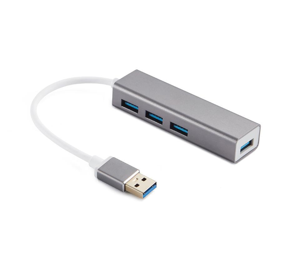 NÖRDIC USB 3.1 4Port 5Gbps Hub 17cm Aluminium Space Grey