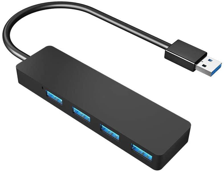 NÖRDIC USB 3.1 4Port 5Gbps Hub 35cm kabel svart