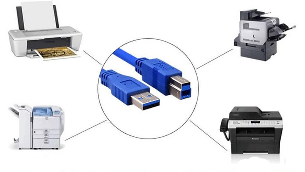 NÖRDIC USB 3.1 Kabel USB A til USB B 1.8M Blå USB-skriverkabel