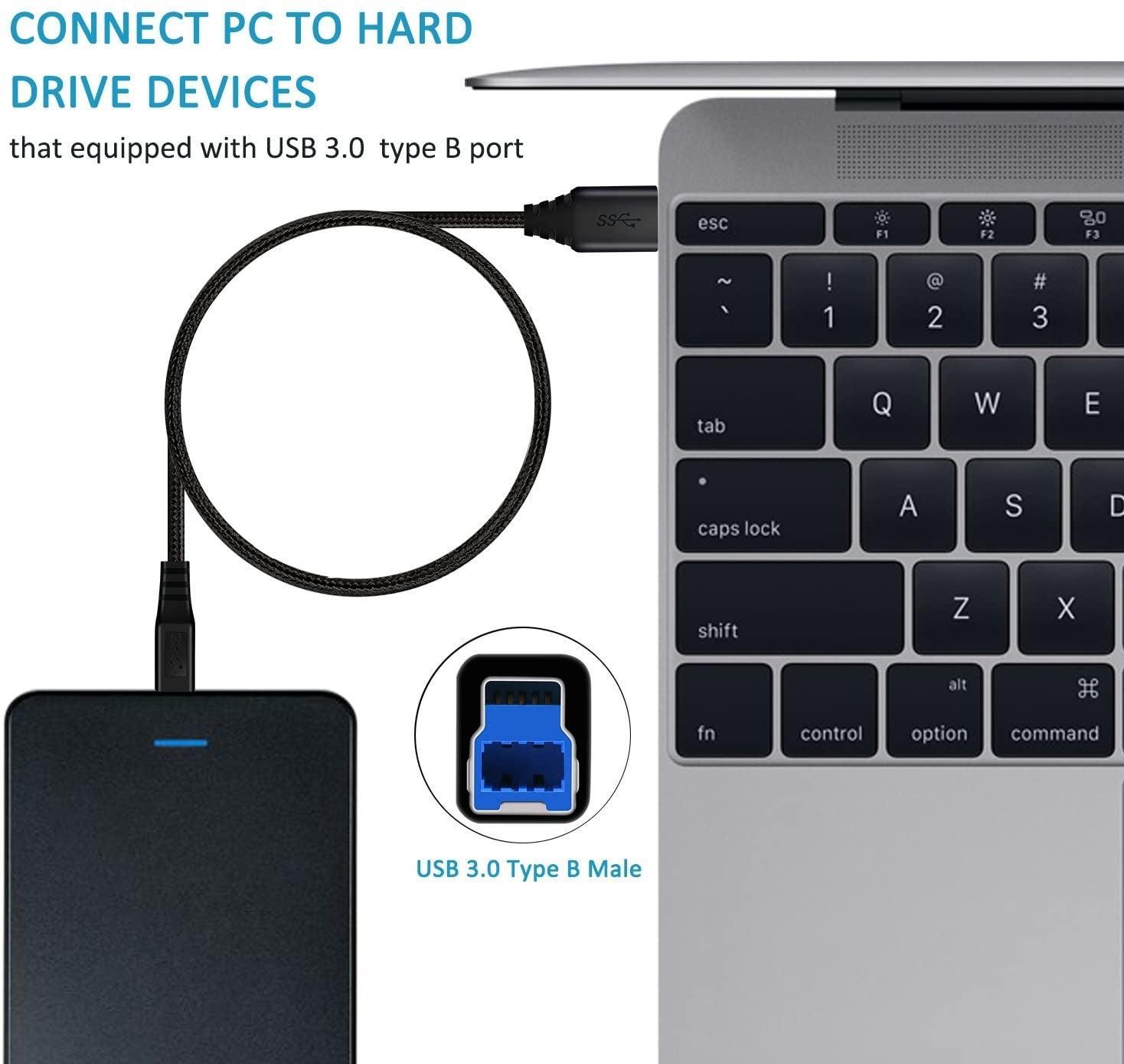 NÖRDIC USB 3.1 Kabel USB C til USB B 1M USB-skriverkabel