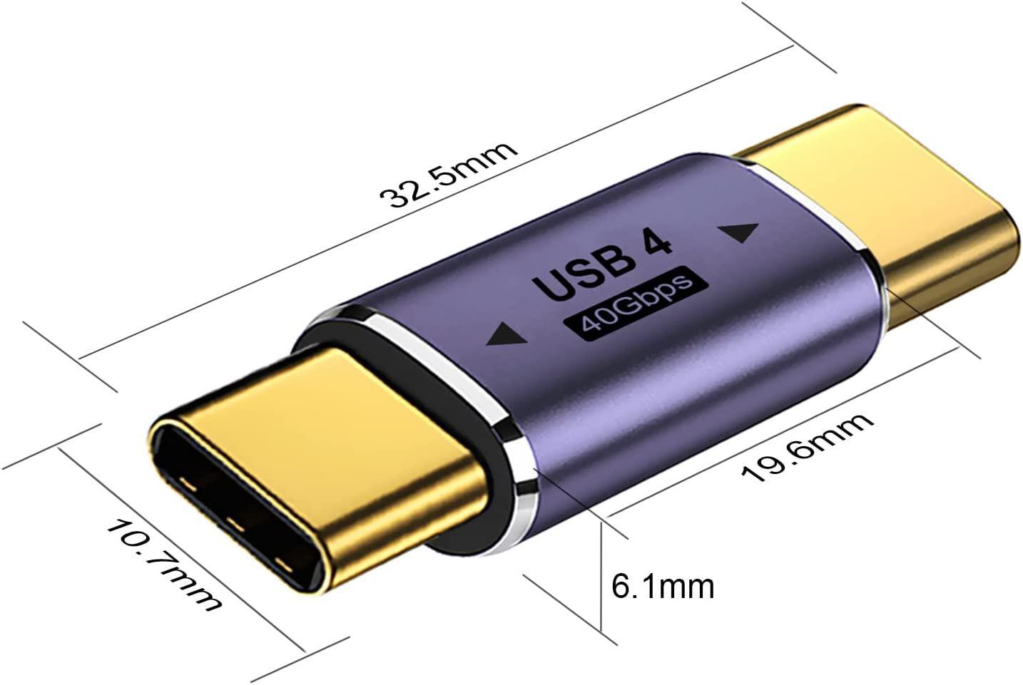 NÖRDIC USB4 adapter hann til hann 40G 8K60Hz PD100W