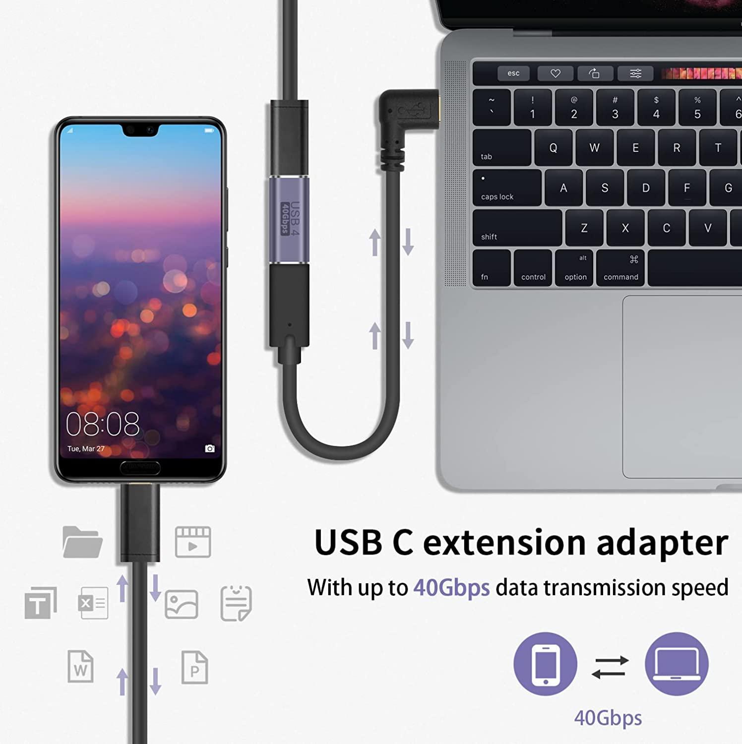 NÖRDIC USB4 forlengelsesadapter hunn til hunn 40G 8K60Hz PD100W