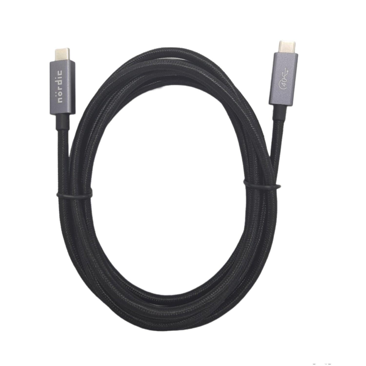 NÖRDIC USB4-kabel 50 cm 40 Gbps data 8K video PD 100W kompatibel med Thunderbolt 3