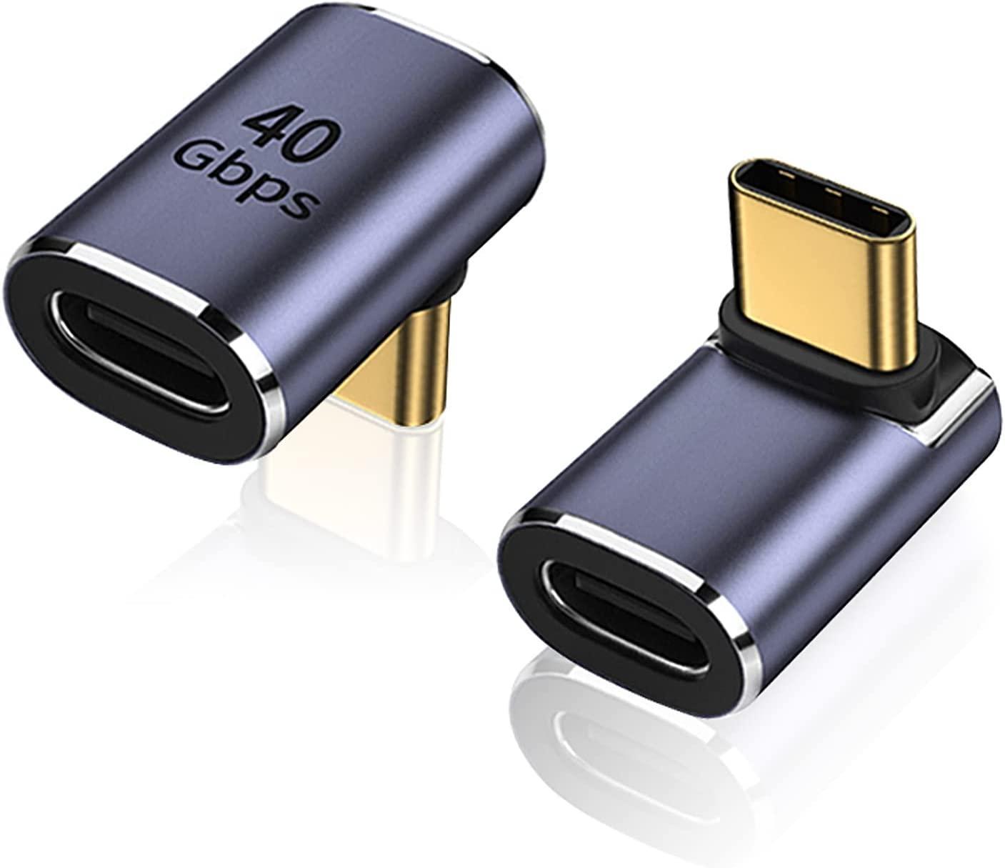 NÖRDIC USB4 vinklet adapter hann til hunn 40G 8K60Hz PD100W