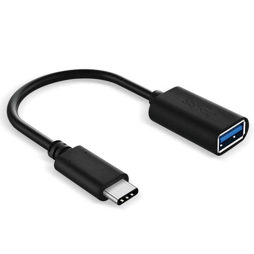 NÖRDIC USB-A OTG til USBC 3.1 Gene 1 Adapter Aluminium 10cm Svart USB-C OTG-kabel