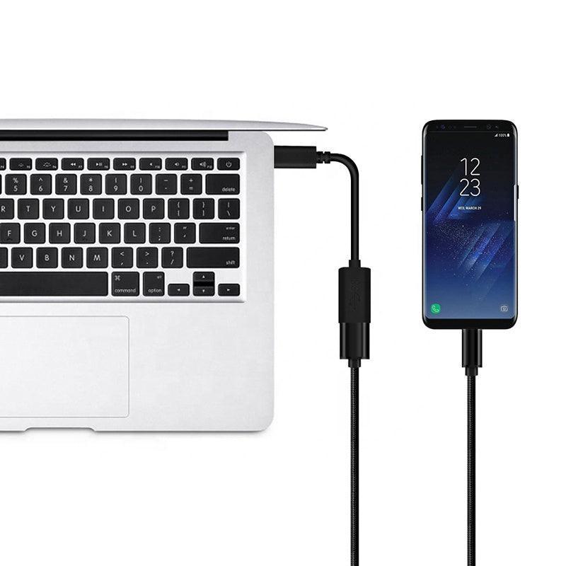 NÖRDIC USB-A OTG til USBC 3.1 Gene 1 Adapter Aluminium 50cm Svart USB-C OTG-kabel