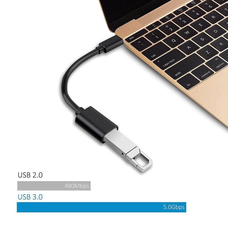 NÖRDIC USB-A OTG til USBC 3.1 Gene 1 Adapter Aluminium 50cm Svart USB-C OTG-kabel