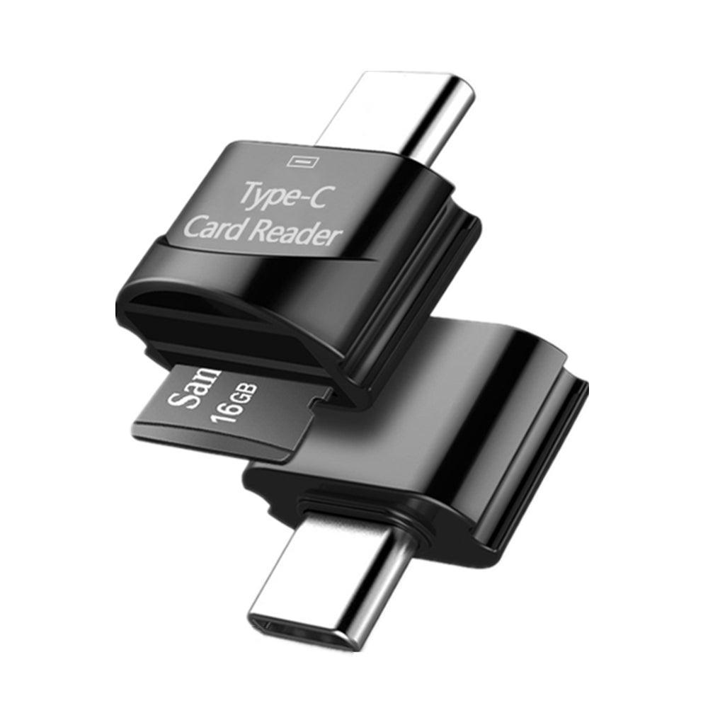 NÖRDIC USB-C 3.1 kortleser med nøkkelring 5Gbps TF, MicroSD, Micro SDHC, Micro SDXC 2TB UHS-I grå