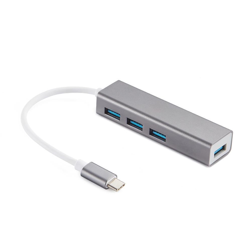 NÖRDIC USBC 4Ports USB3.1 Hub 17cm Aluminium Space Grey