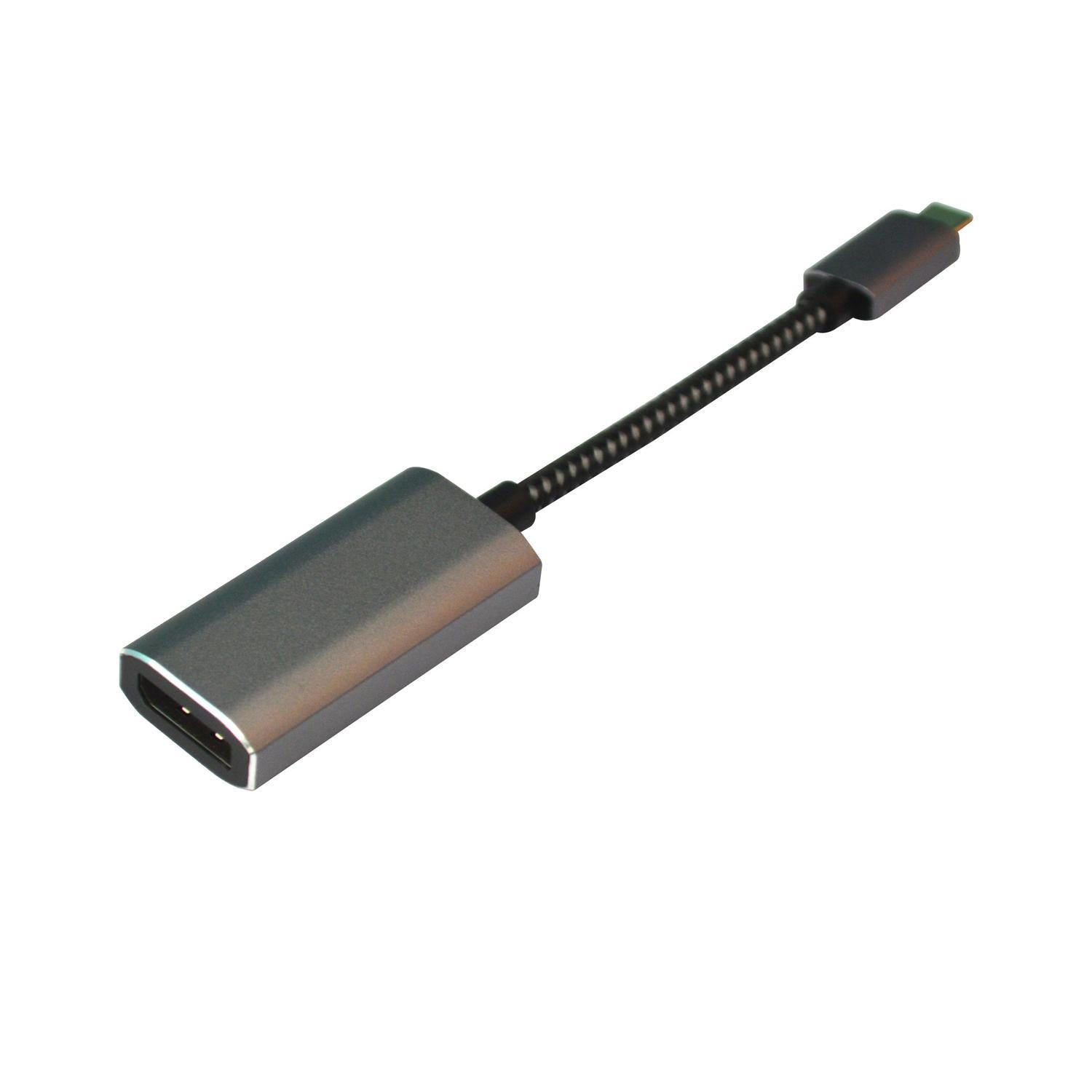 NÖRDIC USB C til DisplayPort Adapter 4K i 60Hz 21.6gbps Støtte for 3D og HDCP 1.4 og 2.2 10cm Aluminium Space Gray