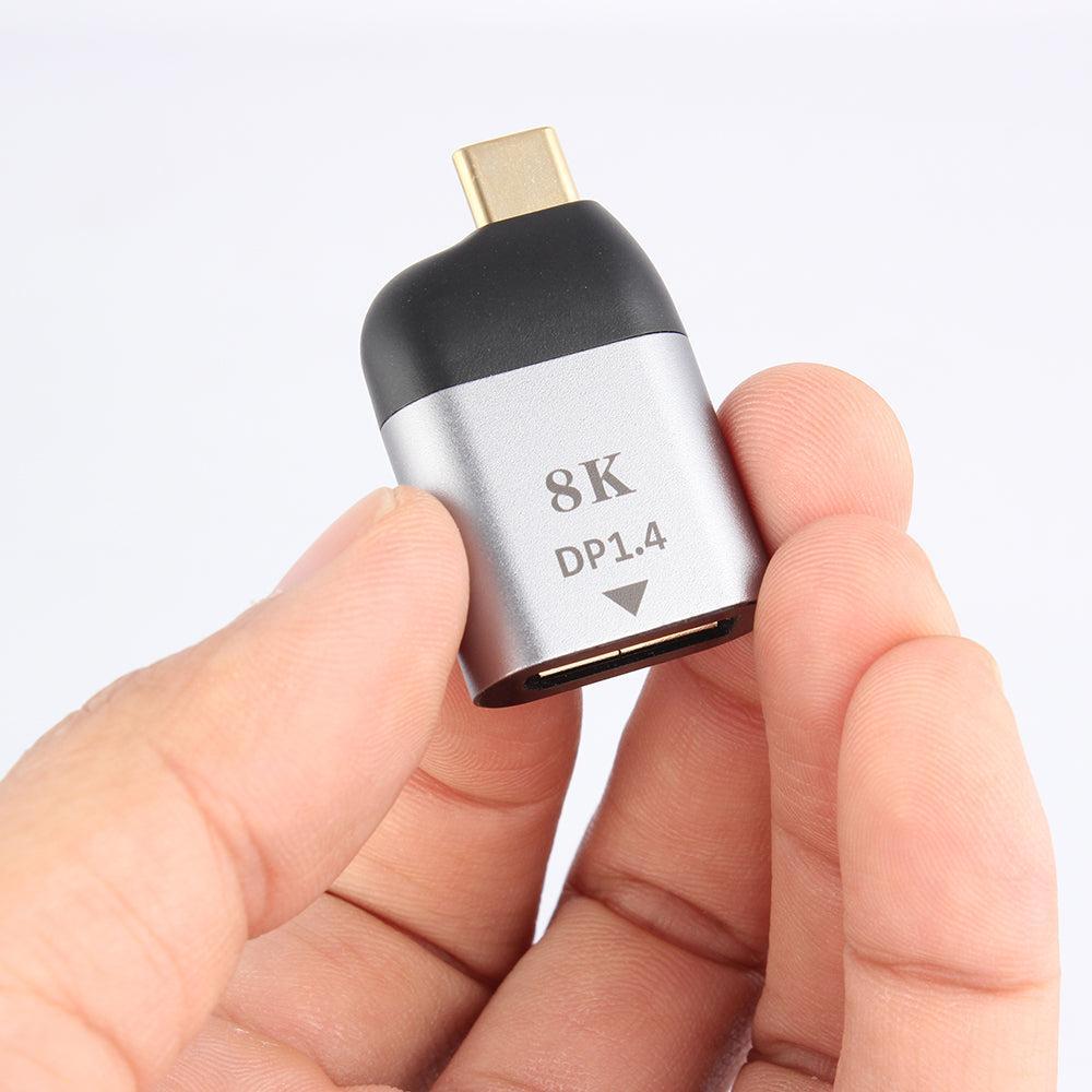 NÖRDIC USB C til DisplayPort Adapter 8K i 60Hz 32.4Gbps Støtte for 3D og HDCP 1.4 og 2.2 Aluminium Space Gray