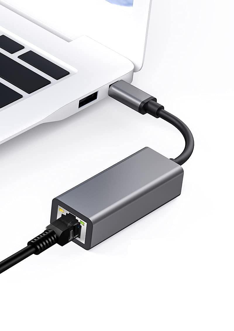 NÖRDIC USBC til Giga Ethernet Network Adapter 17cm Space Grey Aluminium