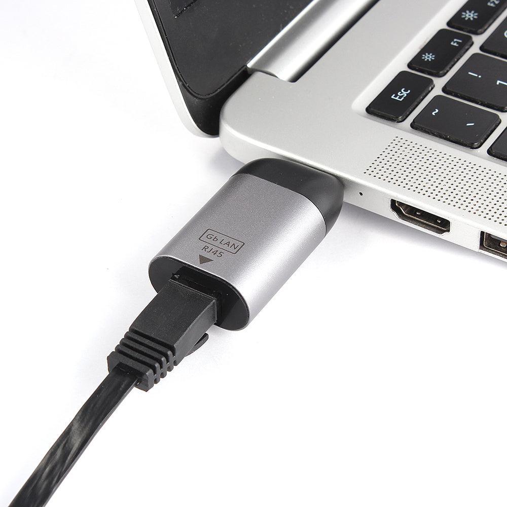 NÖRDIC USB-C til RJ45 Giga Ethernet nettverksadapter Space Grey aluminium