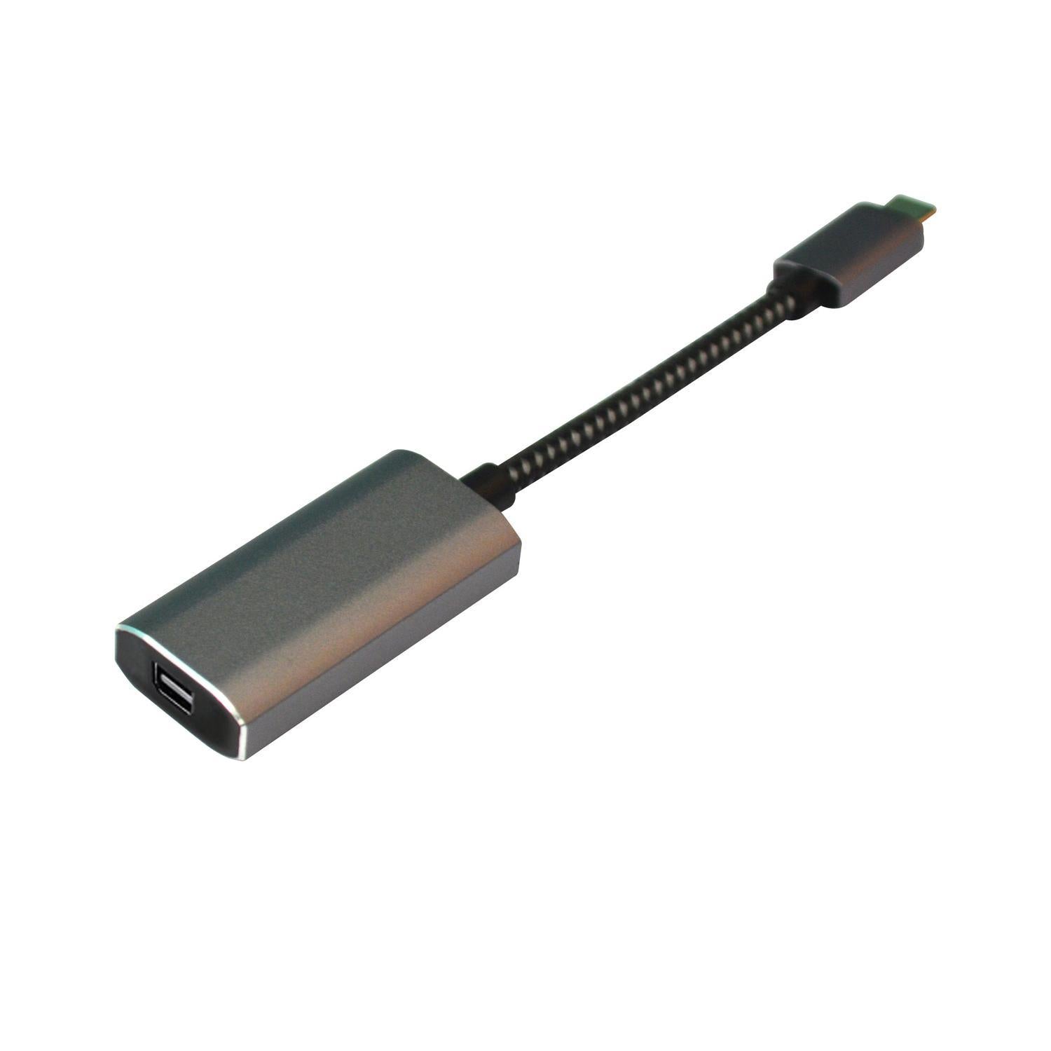 NÖRDIC USB C til Mini DisplayPort Adapter 4K i 60Hz 21.6gbps Støtte for 3D og HDCP 1.4 og 2.2 10cm Aluminium Space Grey