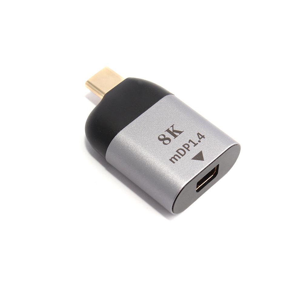 NÖRDIC USB C til Mini DisplayPort Adapter 8K i 60Hz Støtte for 3D og HDCP 1,4 og 2.2 10cm Aluminium Space Grey