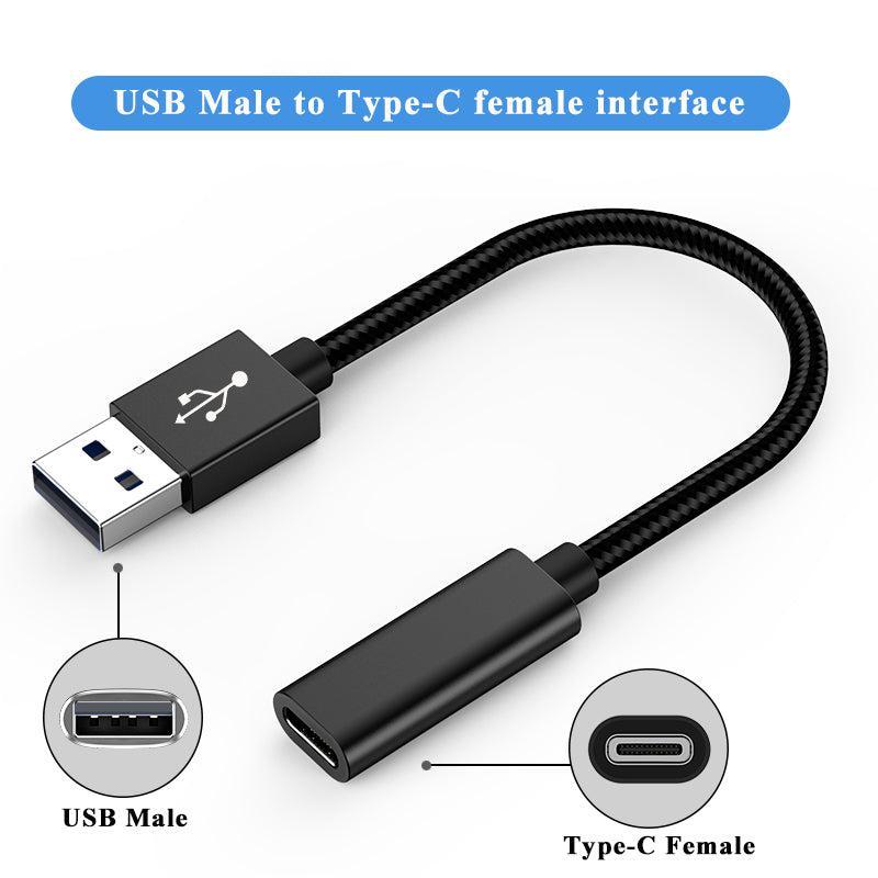 NÖRDIC USB C til OTG USB En adapter Metal Black 50cm