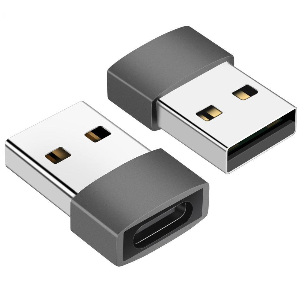 NÖRDIC USB C til OTG USB En mini adapter metall grå