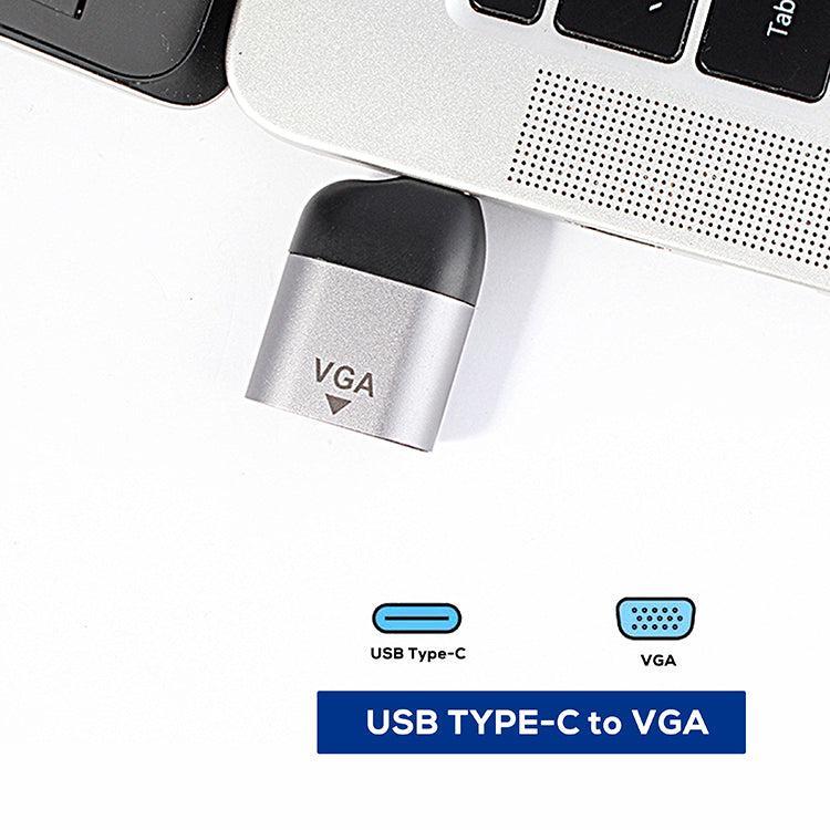 NÖRDIC USBC til VGA Adapter 1080p 60Hz Space Grey Aluminium