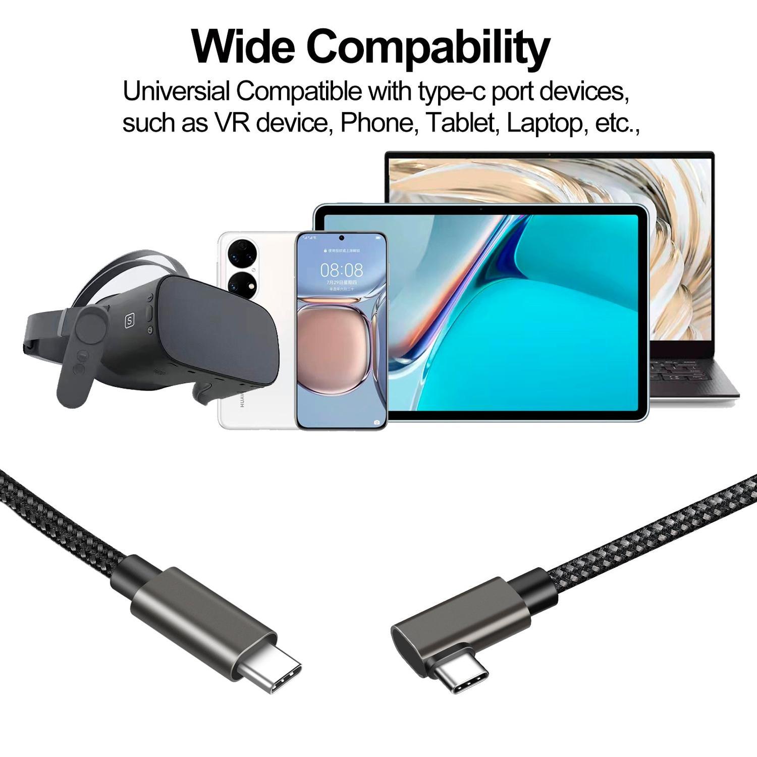 NÖRDIC VR Link-kabel 5m USB3.2 Gen1 USB-C til C 5Gbps 3A hurtiglading Oculus Quest 2 Super Speed USB Link-kabel