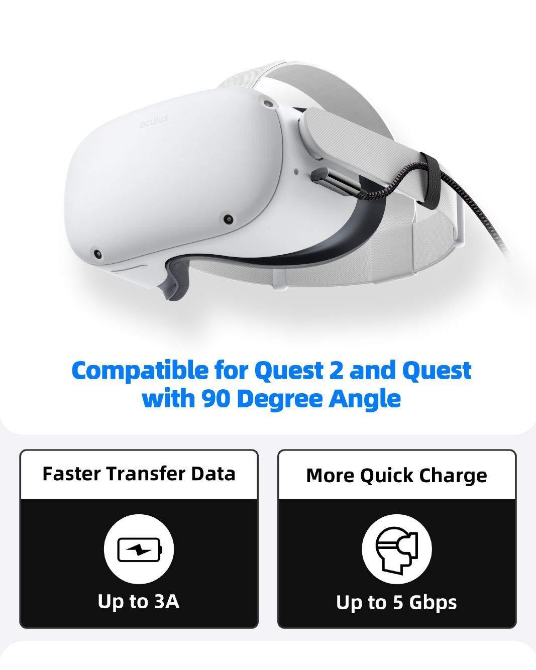 NÖRDIC VR Link-kabel 5m USB3.2 Gen1 USB-C til C 5Gbps 3A hurtiglading Oculus Quest 2 Super Speed USB Link-kabel