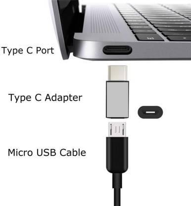 NÖRDIC adapter Mikro USB Kvinne til USB C Mann Metal Svart