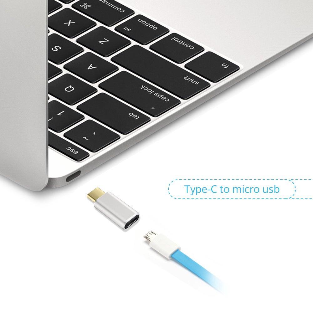 NÖRDIC adapter Mikro USB Kvinne til USB C Mann Metal Svart