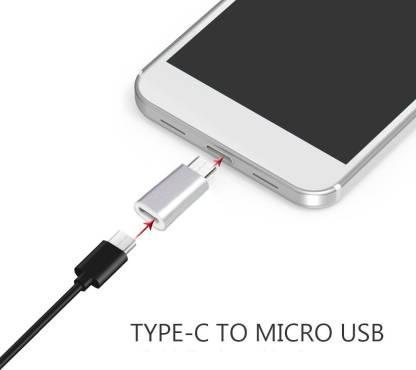 NÖRDIC adapter Mikro USB Kvinne til USB C Mann Metal Svart