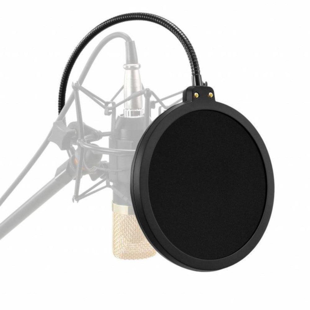 Popfilter for mikrofonoppføring Puff deksel med halehals dobbeltlag 13cm