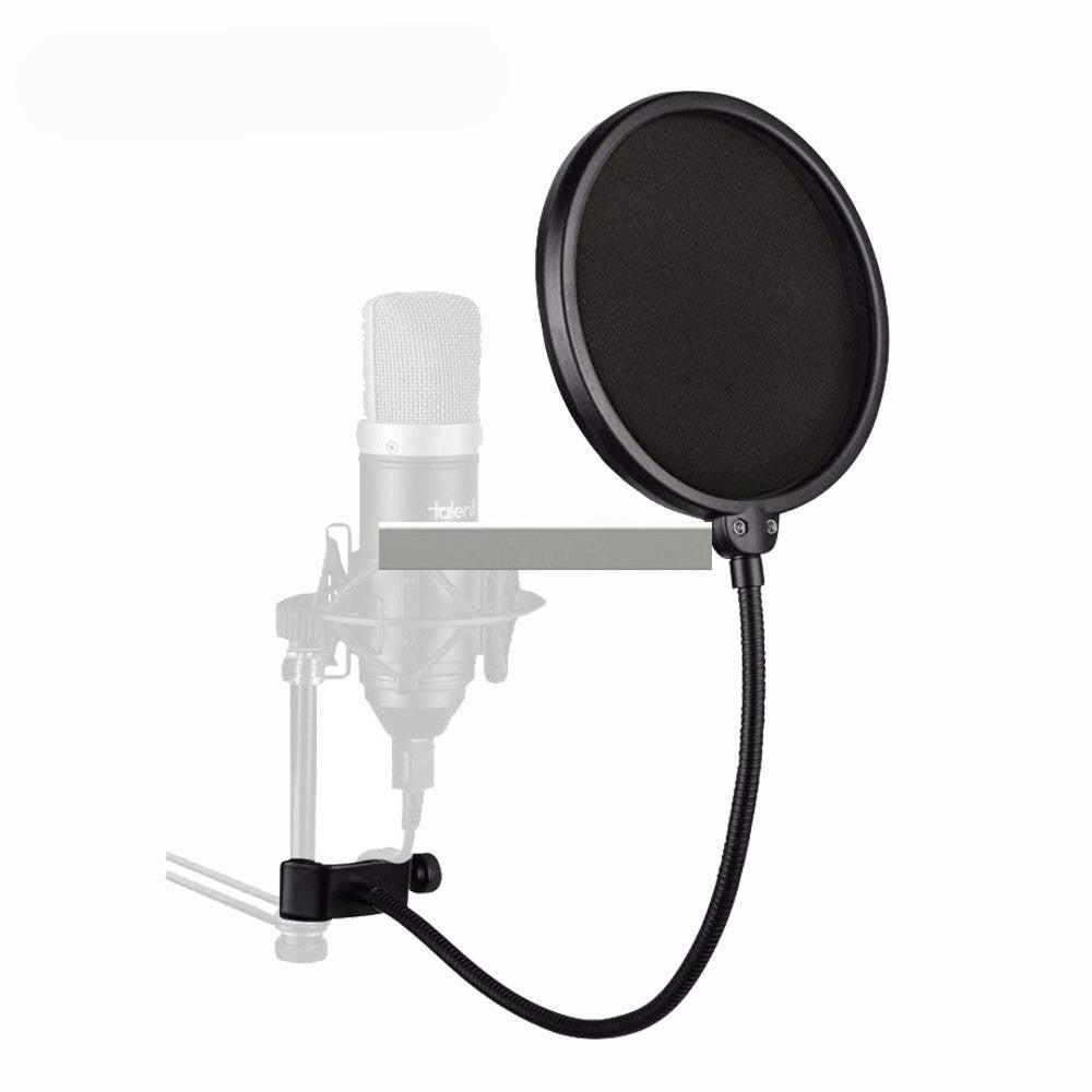 Popfilter for mikrofonoppføring Puff deksel med halehals dobbeltlag 13cm