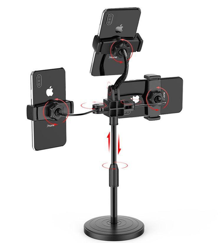 Tabellstativ for tre mobiltelefoner