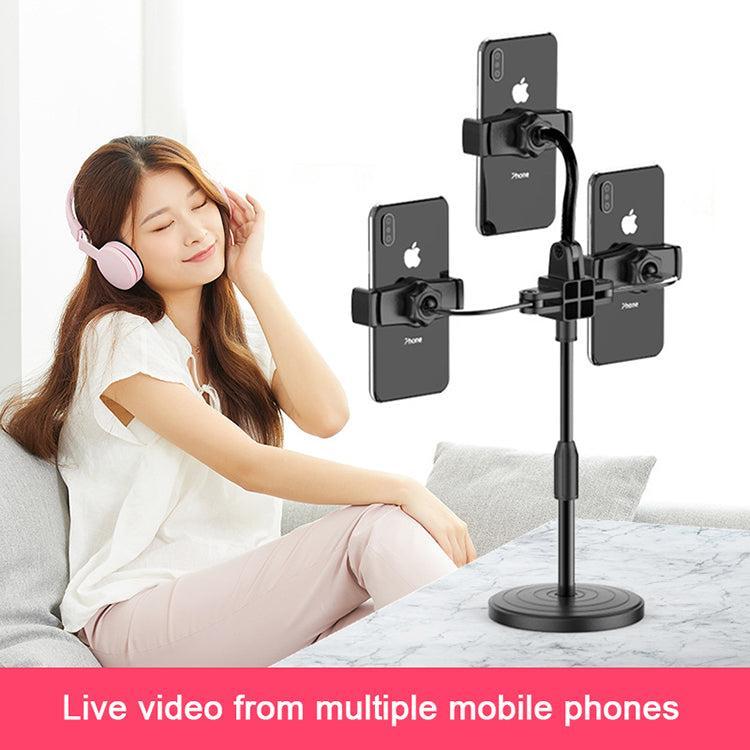 Tabellstativ for tre mobiltelefoner