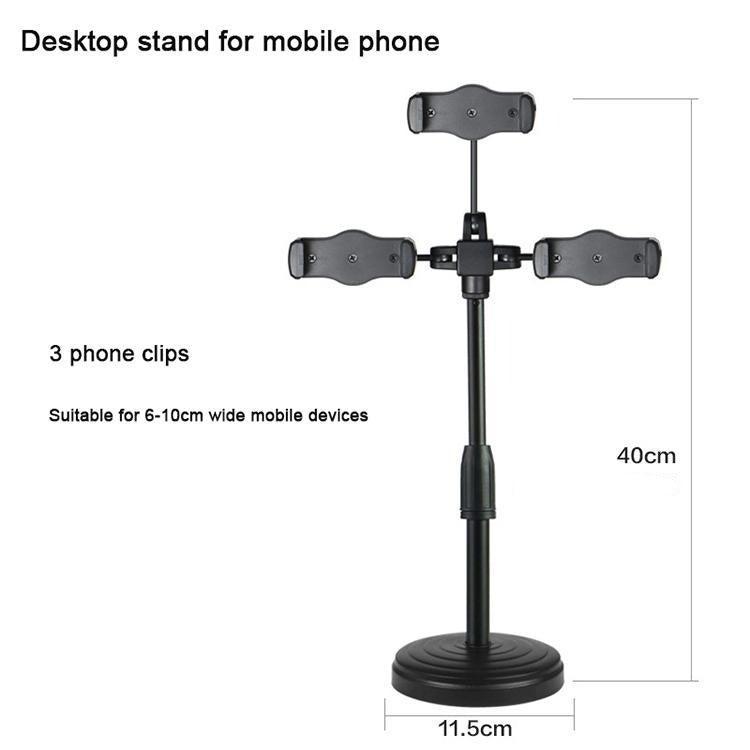 Tabellstativ for tre mobiltelefoner