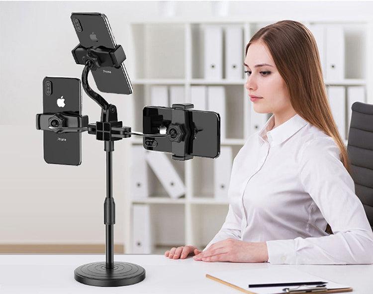 Tabellstativ for tre mobiltelefoner