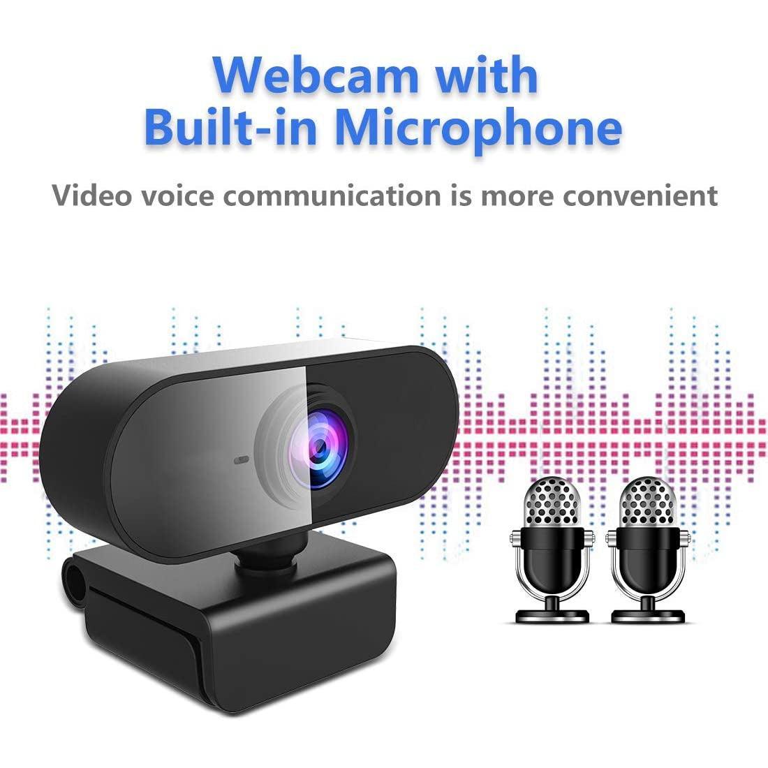 USB Webcam Full HD1080p 30FPS med mikrofon Rotatable 360grades Base og 45 karakterer tilt 2Megapixel