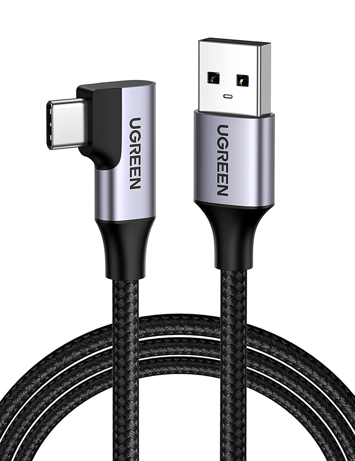 Ugreen vinklet USB C Mann til USB A 3.1 Mann Fast Charge 3A 5Gbps 1M